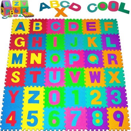 Covoraș din spumă pentru copii PUZZLE, 86 bucăți, multicolor