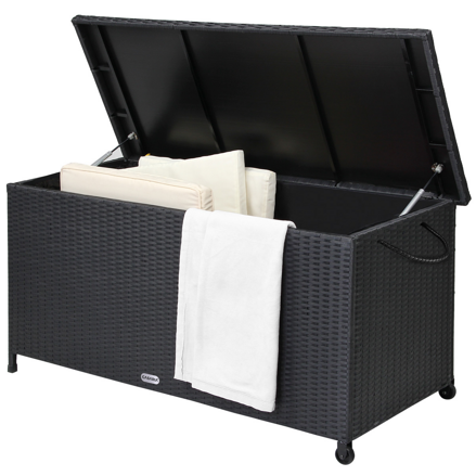 Polyratanový úložný box RICCO, 122x56 61cm, čierna