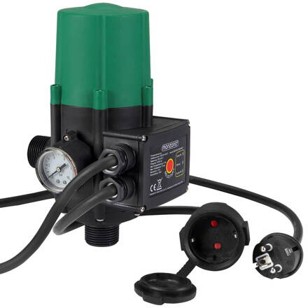 Comutator de presiune PUMP cu cablu, 10 bar cu manometru, verde