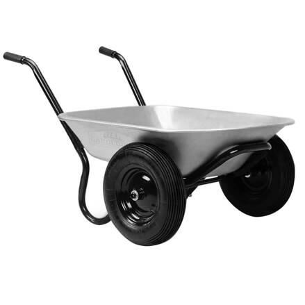 Kolečko DAMO pozinkovaný, max. 1 kapacita 100l/150kg, 2 pneumatiky, stříbrná/černá