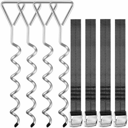Set de ancore pentru sol, 8 bucăți, 42,5x8,5cm, argintiu