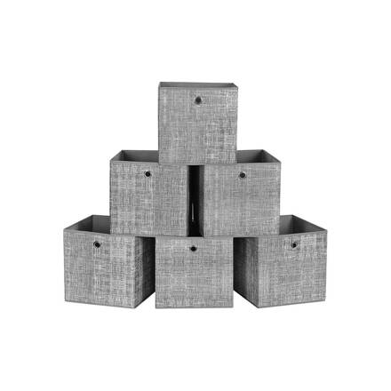 Úložné boxy GARY 6ks,30x30x30cm, šedá 